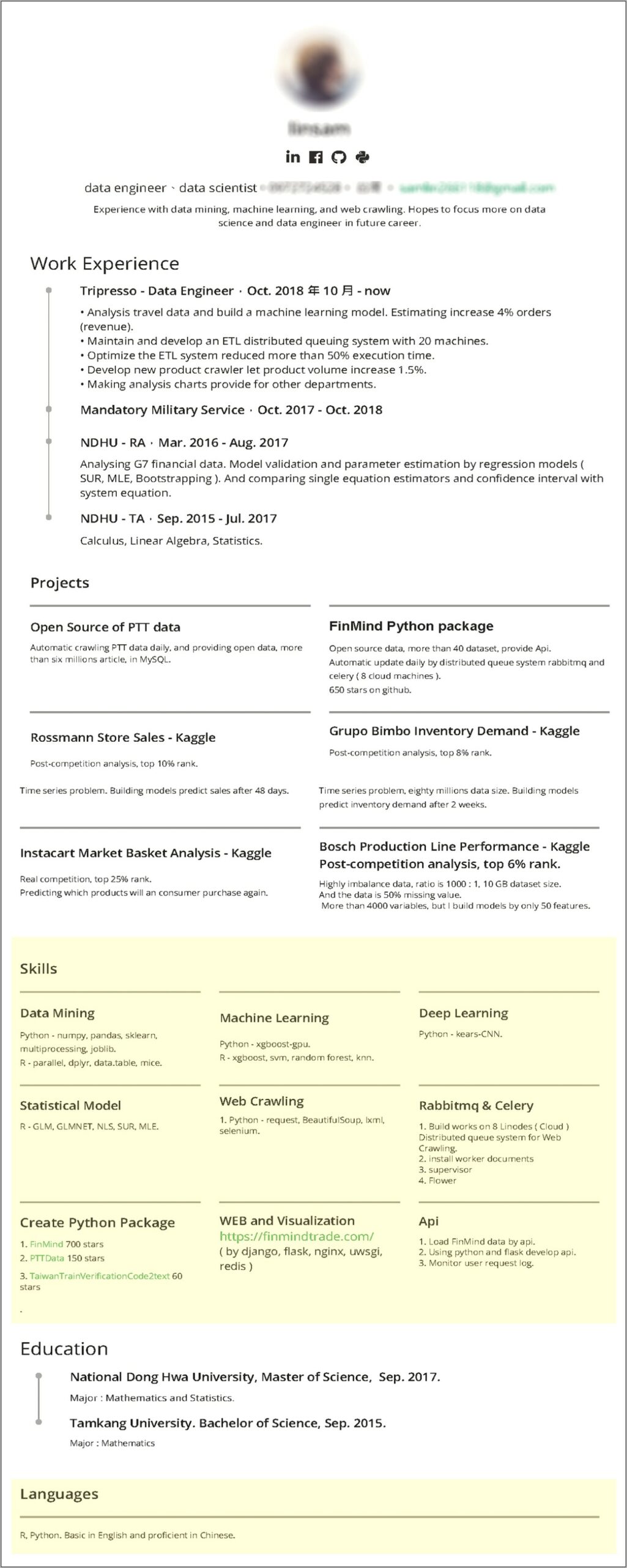 Sample Resume Of Python Dveloper No Experience
