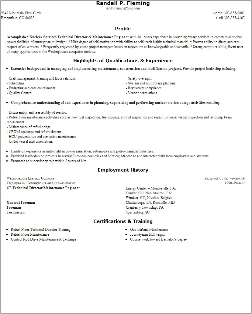 Sample Resume On Maryland Workforce Exchange