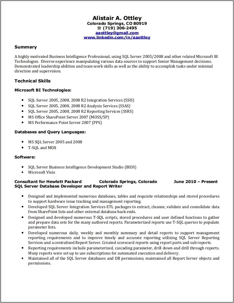 Sample Resume On Payments Related Systems Etl Tester