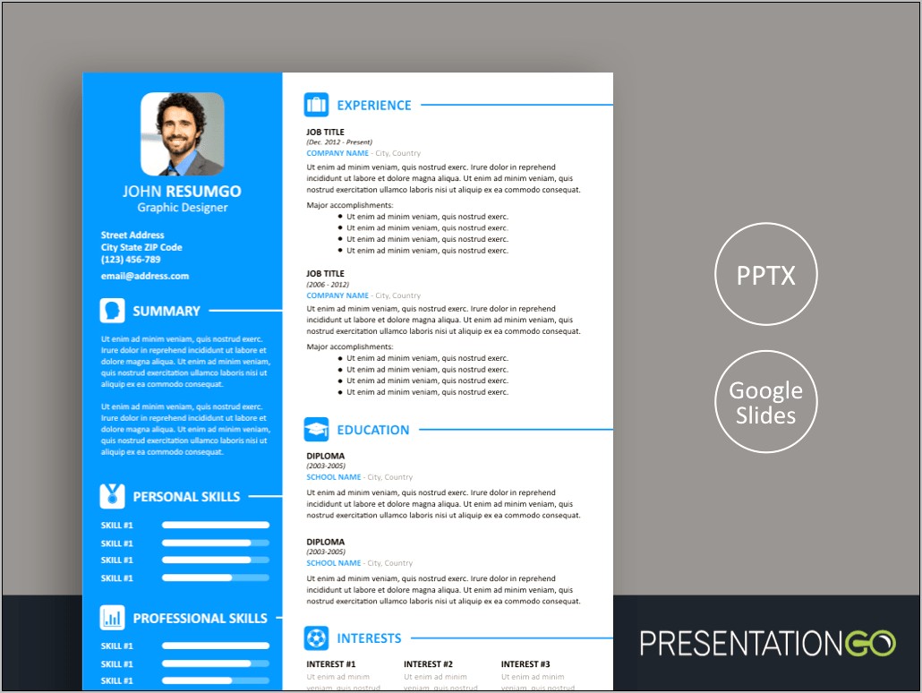 Sample Resume Powerpoint Introduction Slide Examples
