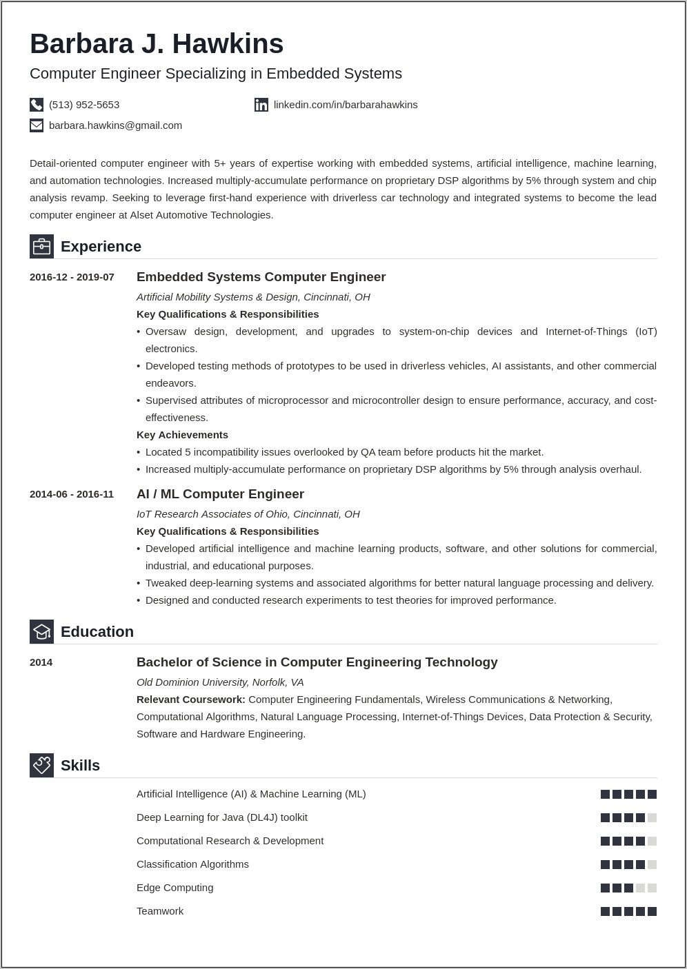 Sample Resume Skills For Computer Hardware Professional