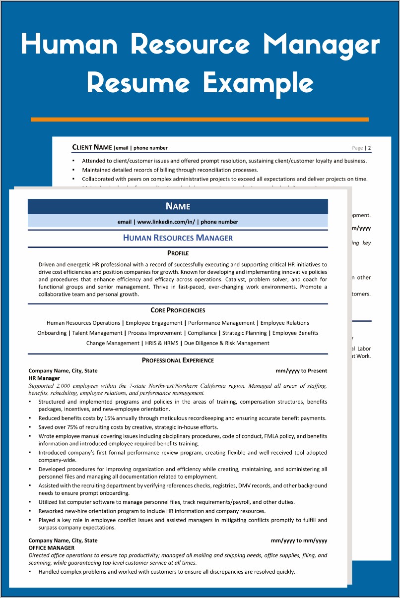 Sample Resume That Includes Expatriate Experience In Hr