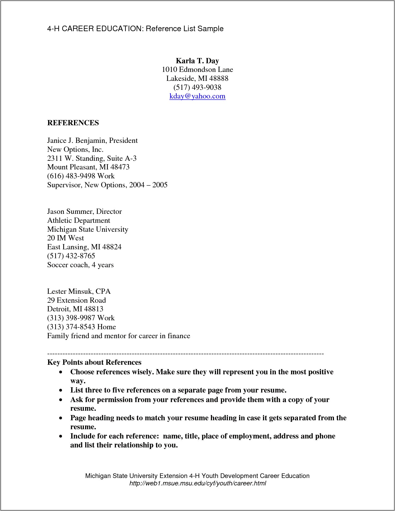 Sample Resume With References Upon Request