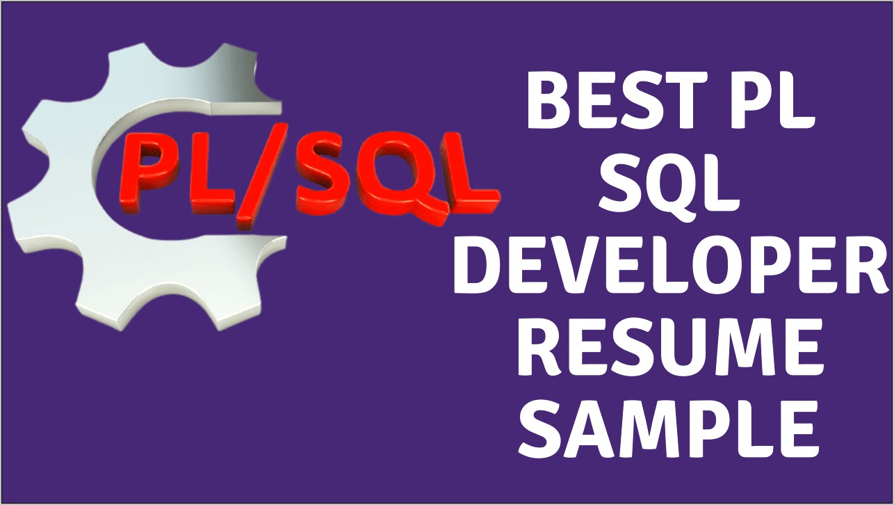 Sample Resumes For Pl Sql Developer