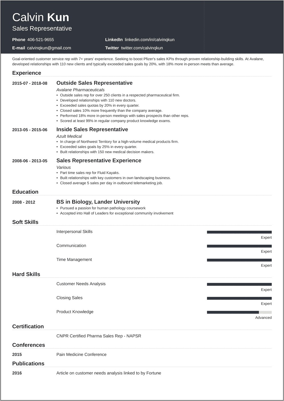 Sample Sales Resume With No Sales Experience