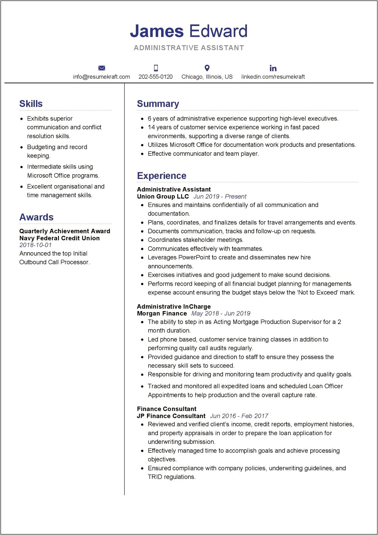 Sample Skills For Administrative Assistant Resume