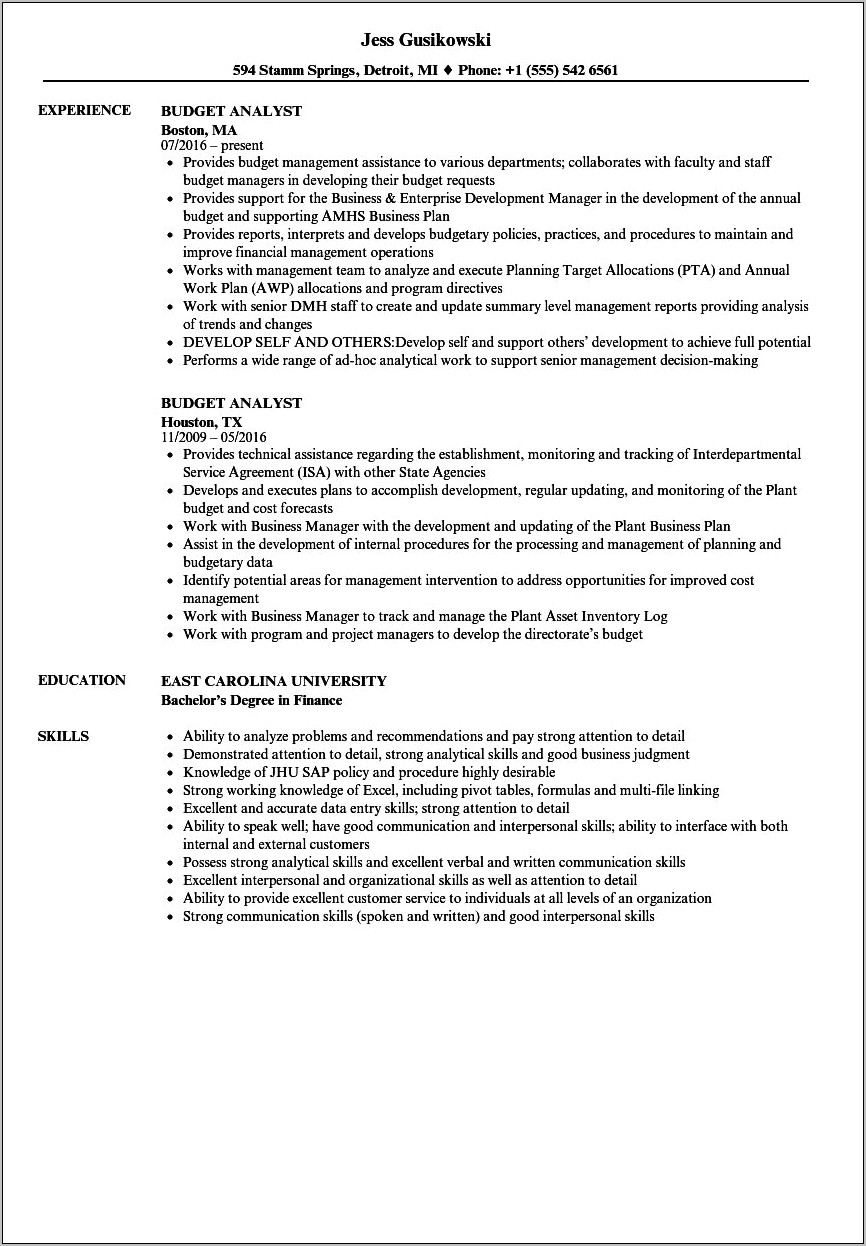 Sample Targeted Resume Defence Contactor