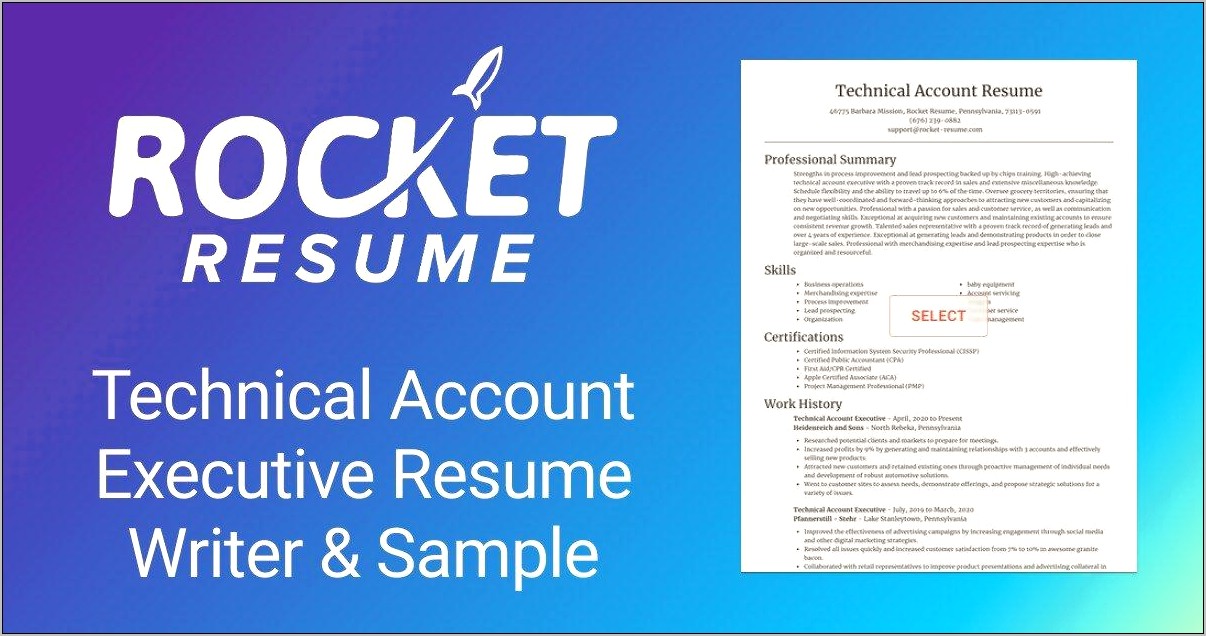 Sample Tracking Resume For Account Executive