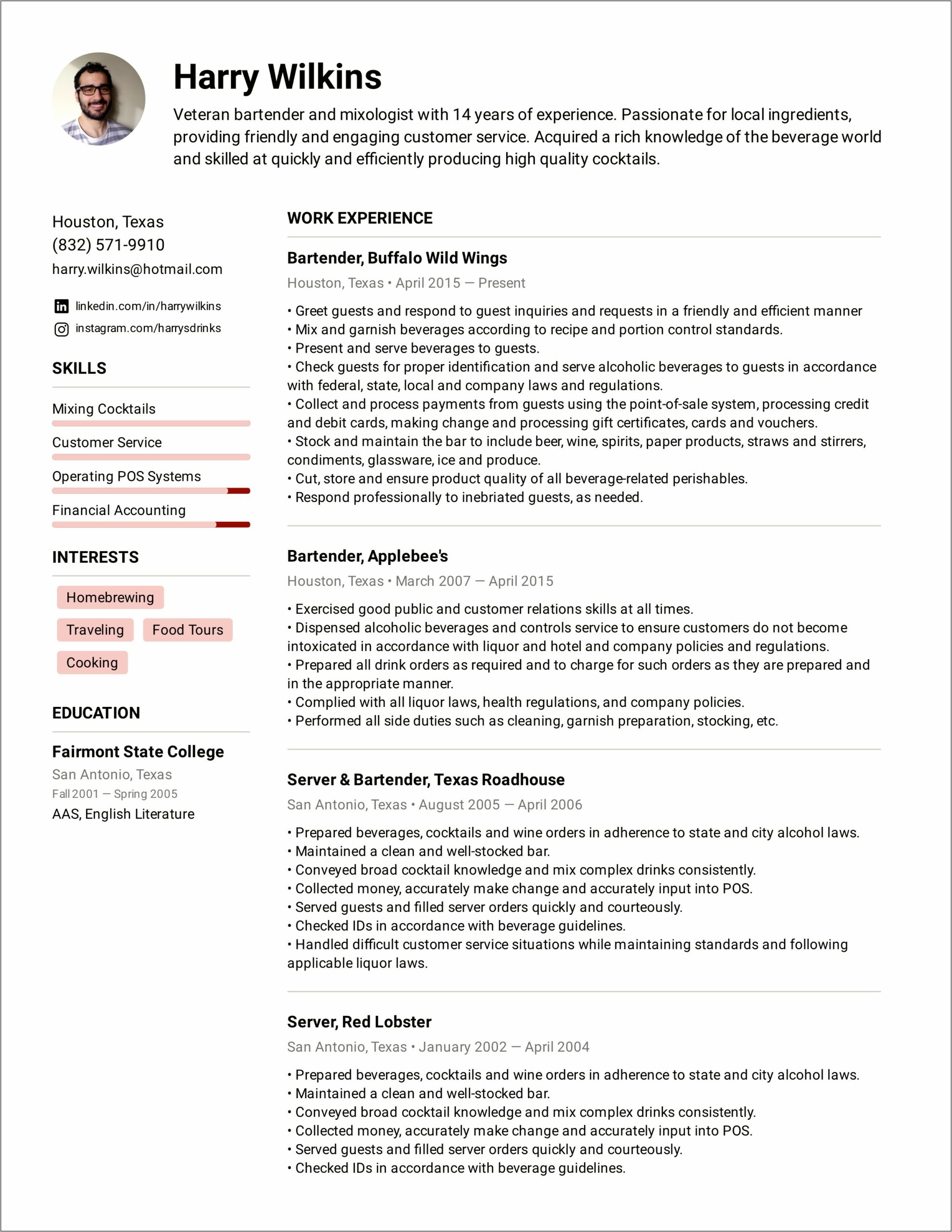 Samples Of A Good Summary For Resume