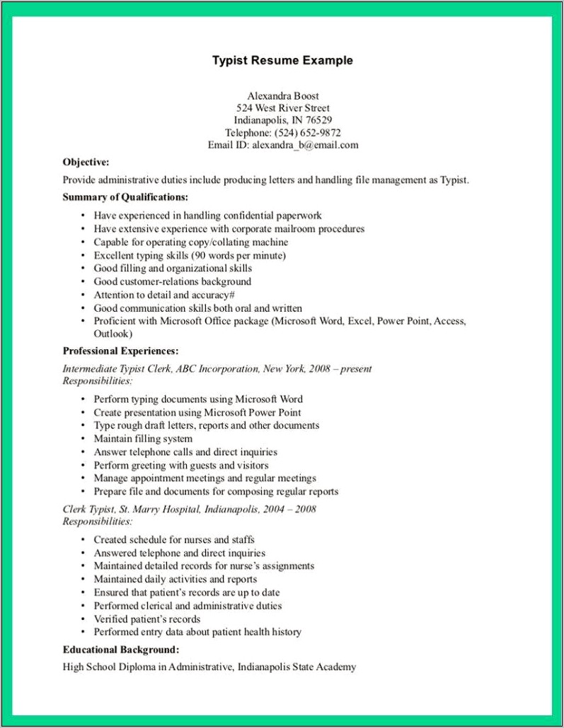 Samples Of A Star Formatted Resume