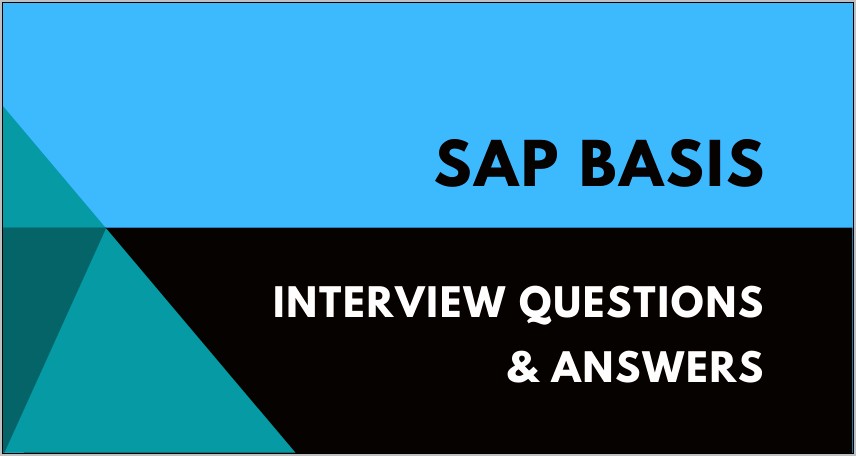 Sap Basis Resume For 4 Years Experience