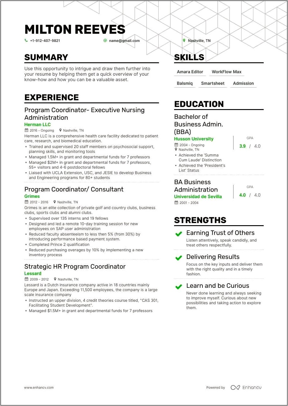 School Admissions Coordinator Resume With No Experience