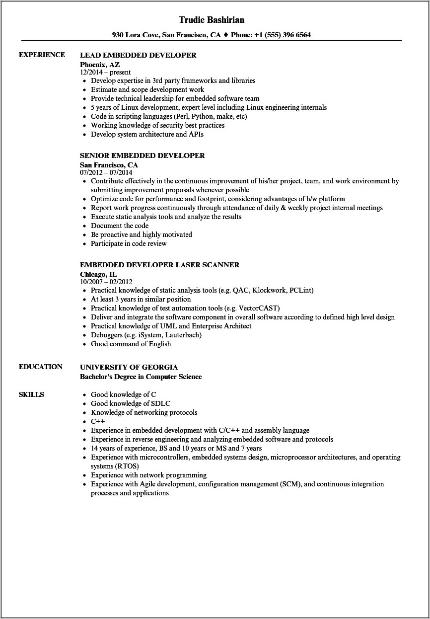 School Projects On Resume With 3 Years Experience