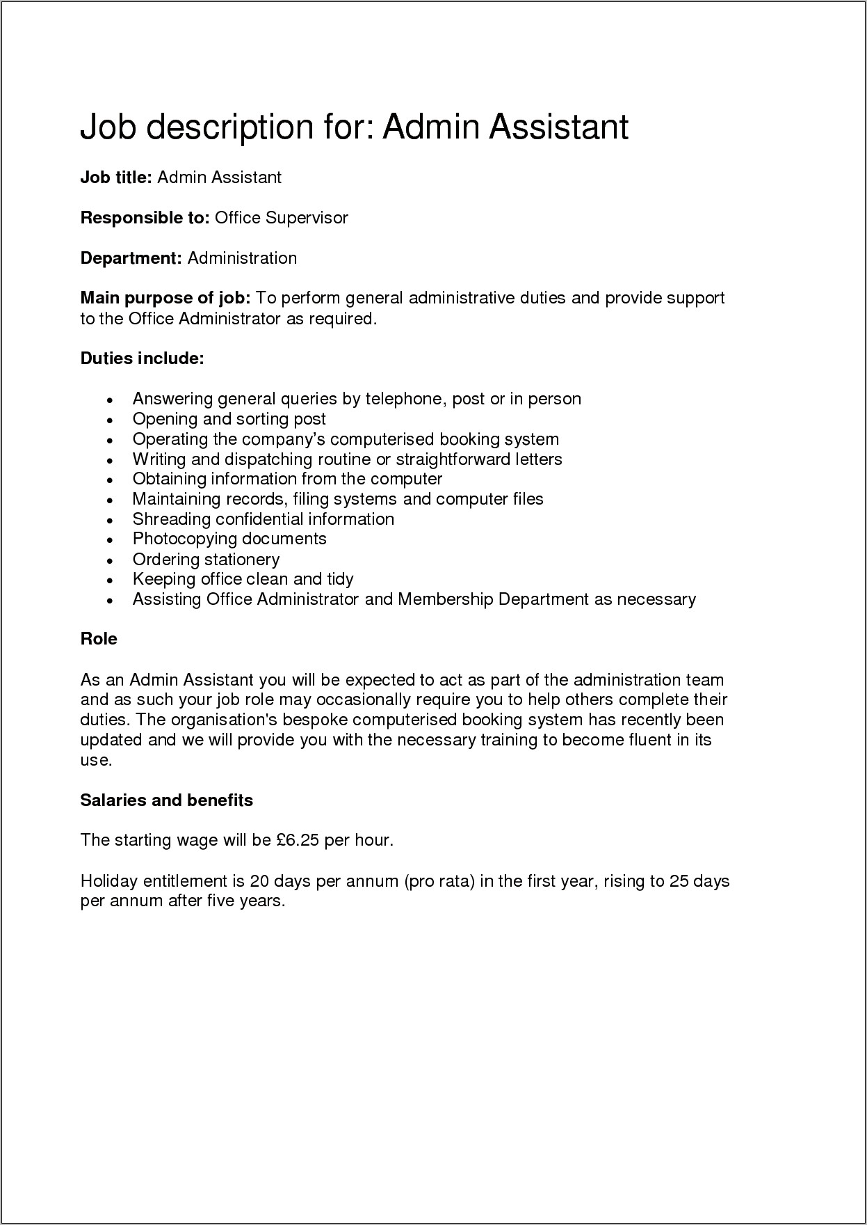 School Receptionist Job Duties For Resume