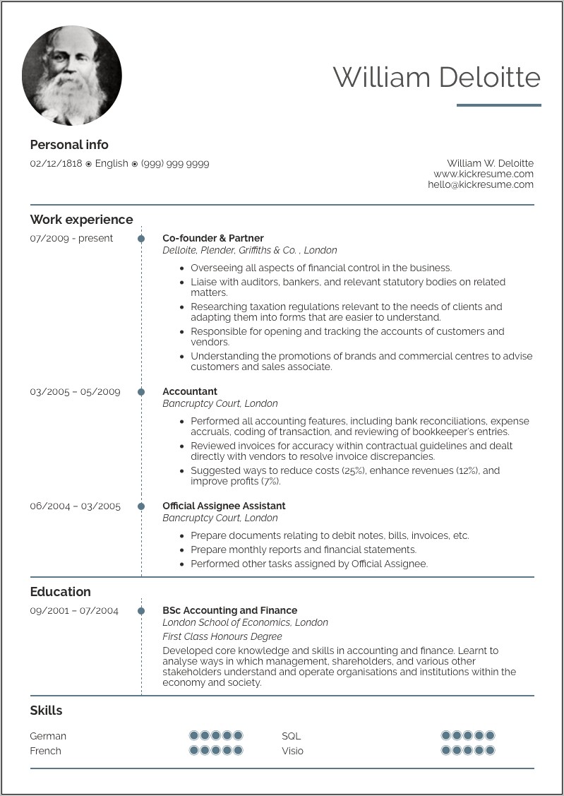 School Skills To Put In Resume For Accountant
