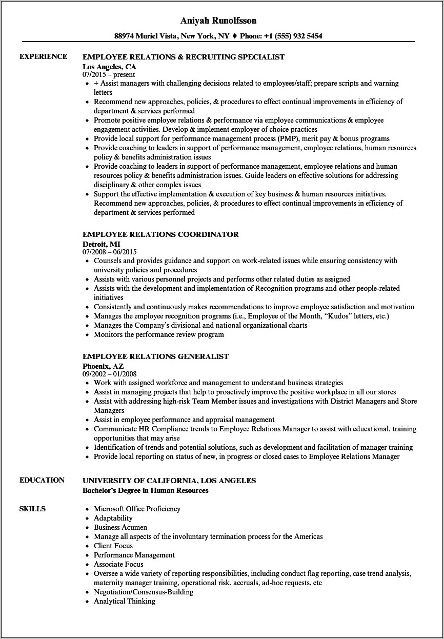 Selected To Handle Extreme Crisis Clients Resume Example