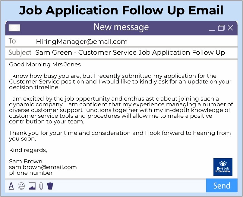 Sending Resume For Job Email Sample