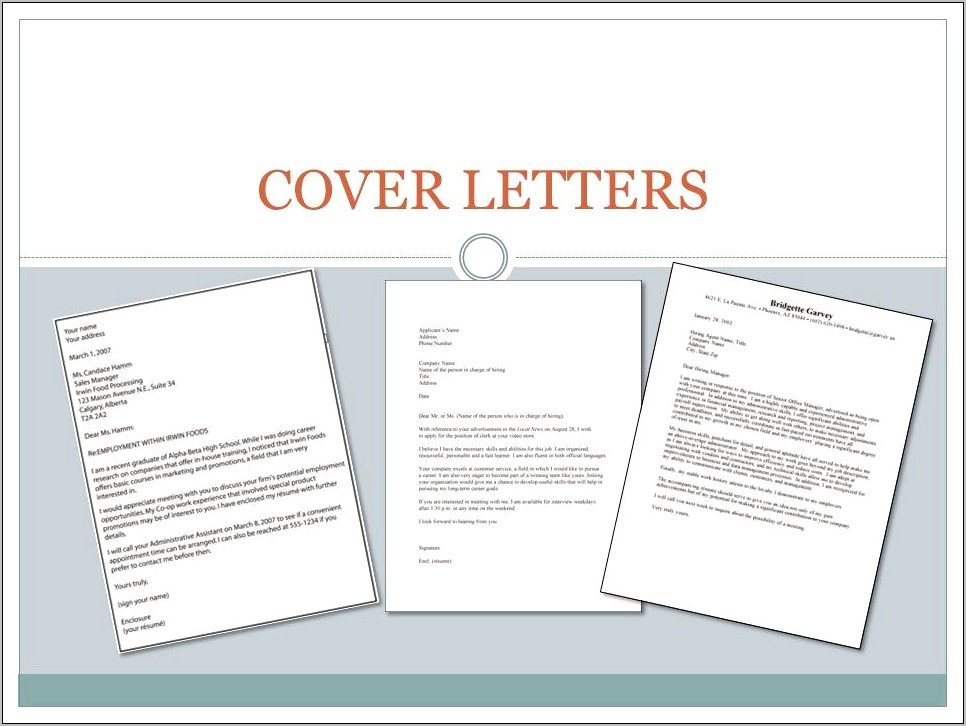 Sending Your Resume And Cover Letter
