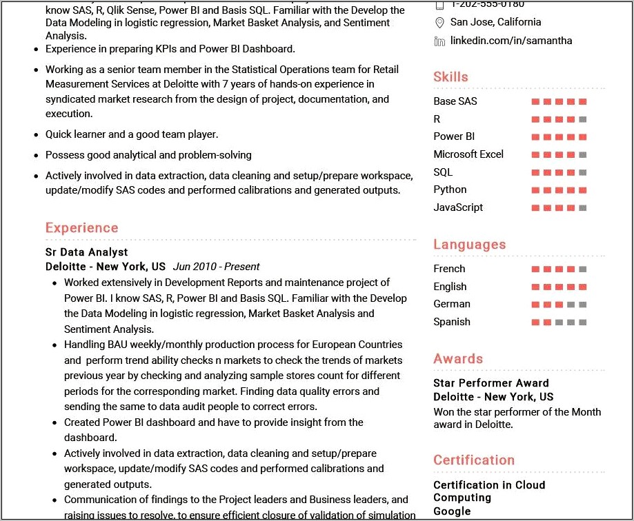 Senior Business Intelligence Developer Sample Resume