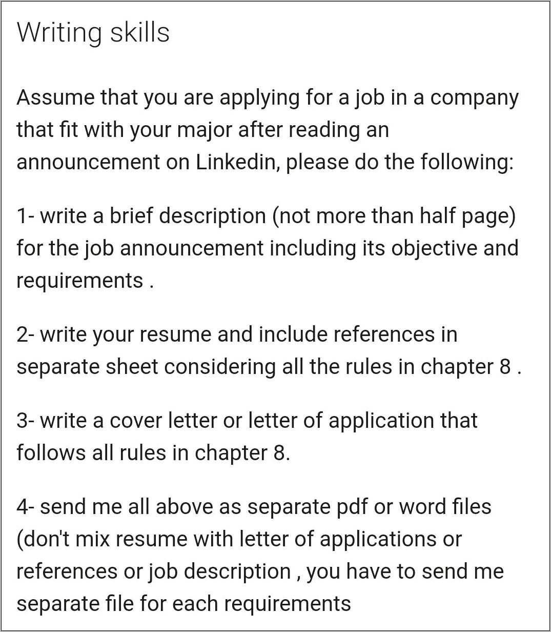 Separate Cover Letter Or Combine With Resume