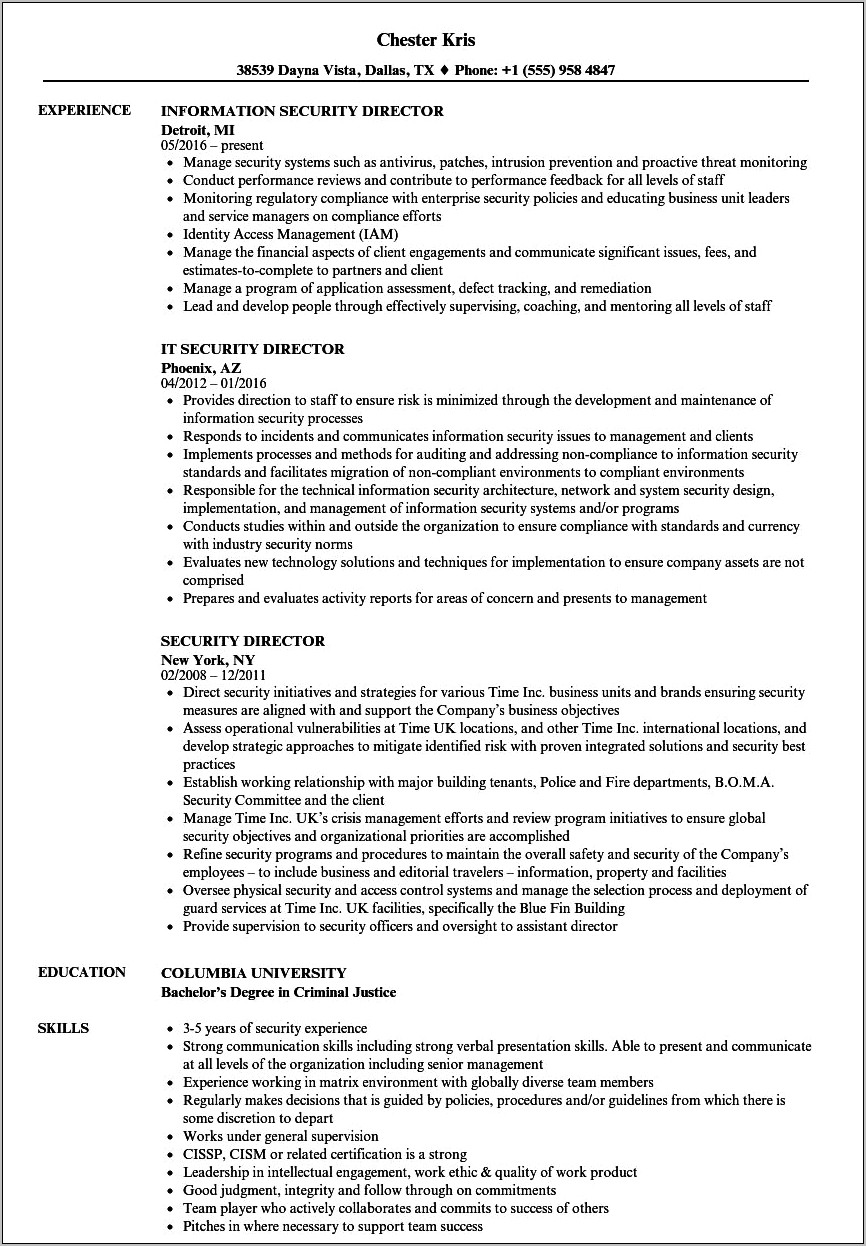 Sfam Federal Air Marshal Resume Example