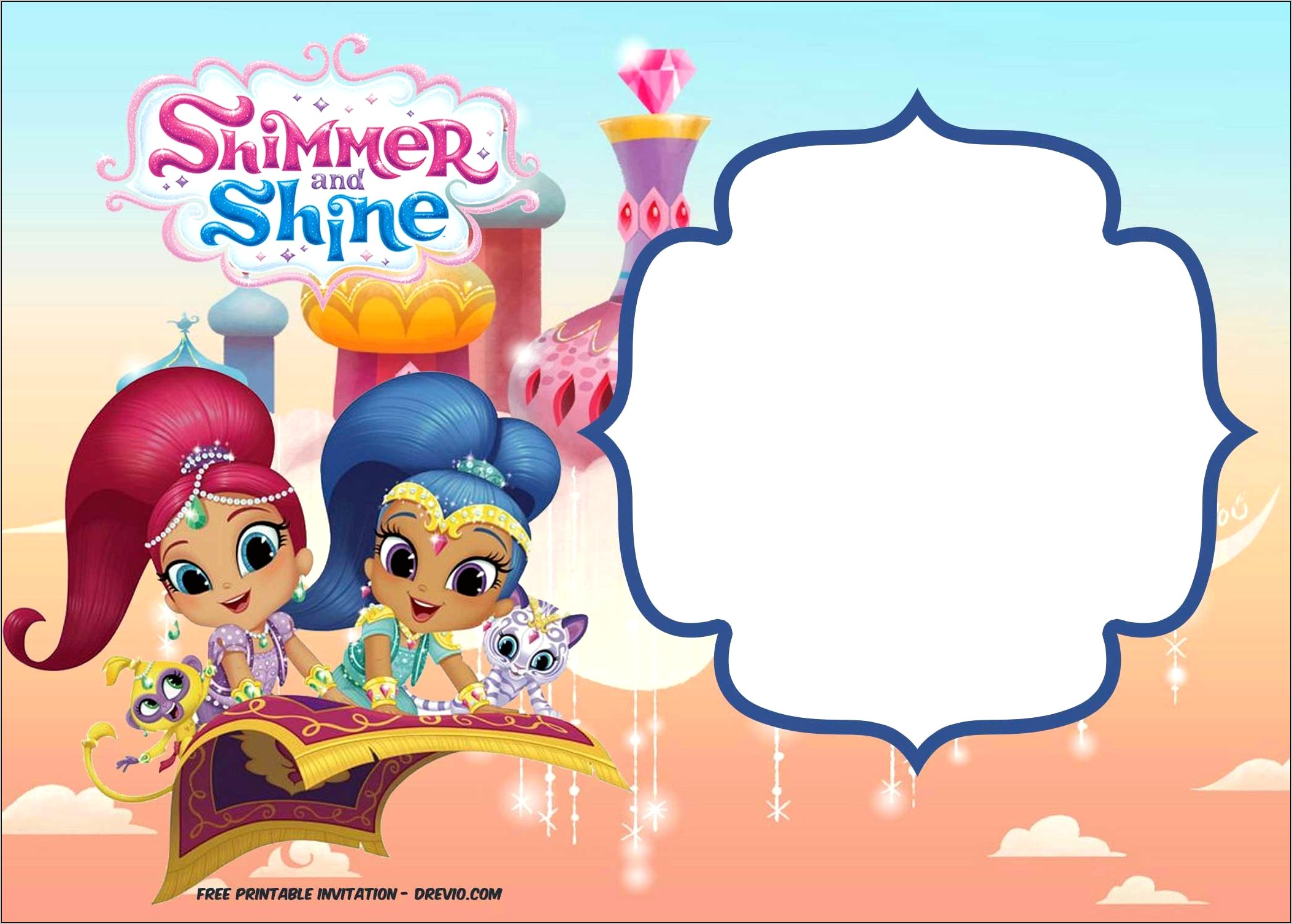 Shimmer And Shine Invitation Template Free