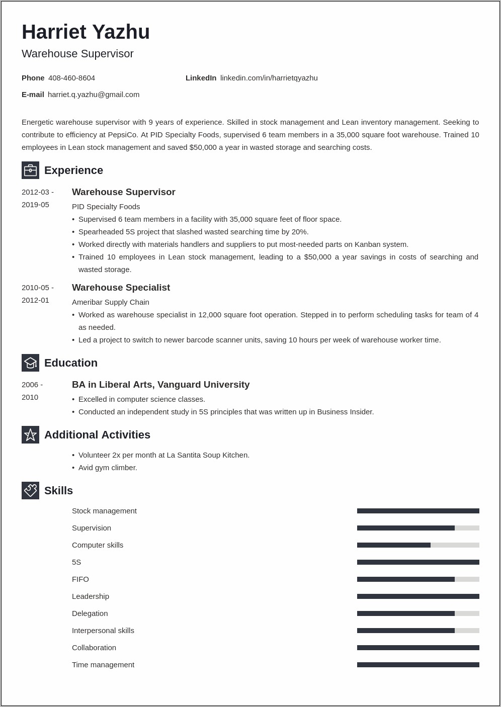 Shipping And Receiving Supervisor Resume Skills