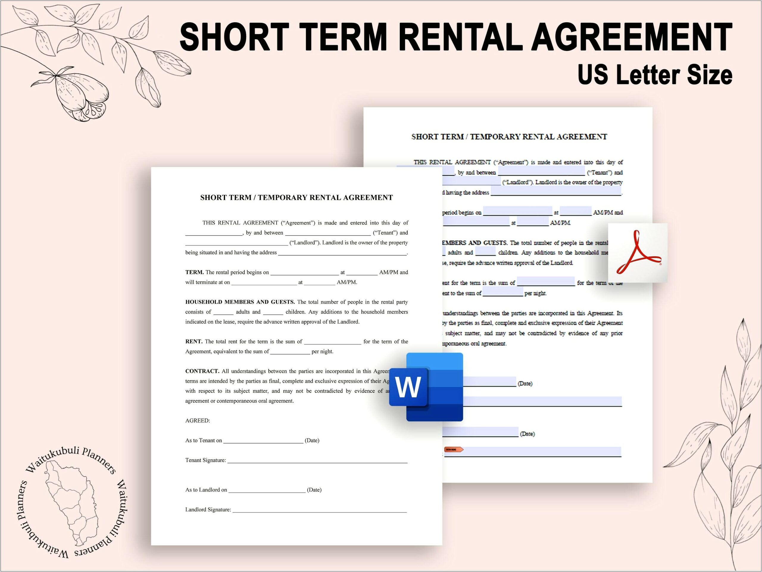 Short Term Rental Contract Template Free