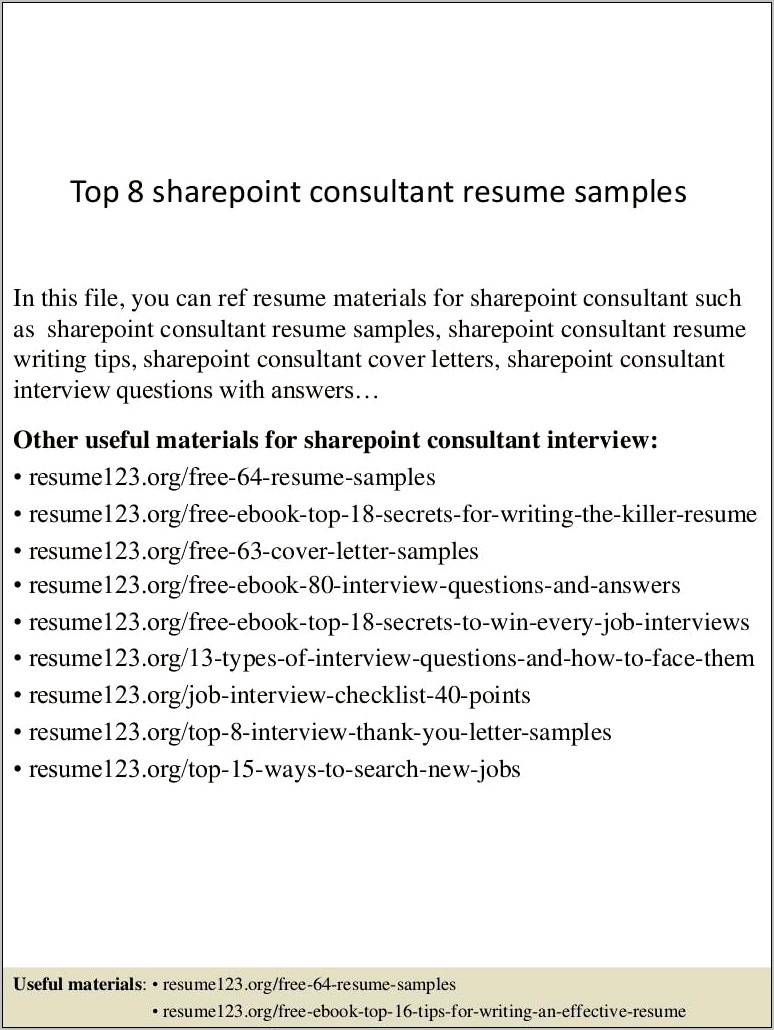Should I Put Sharepoint On Resume