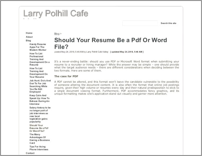Should Resumes Be Word Or Pdf