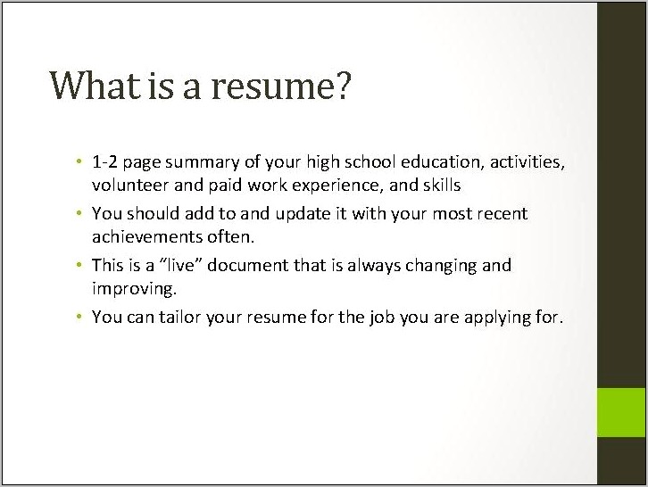 Should You Put Your Highschool In A Resume