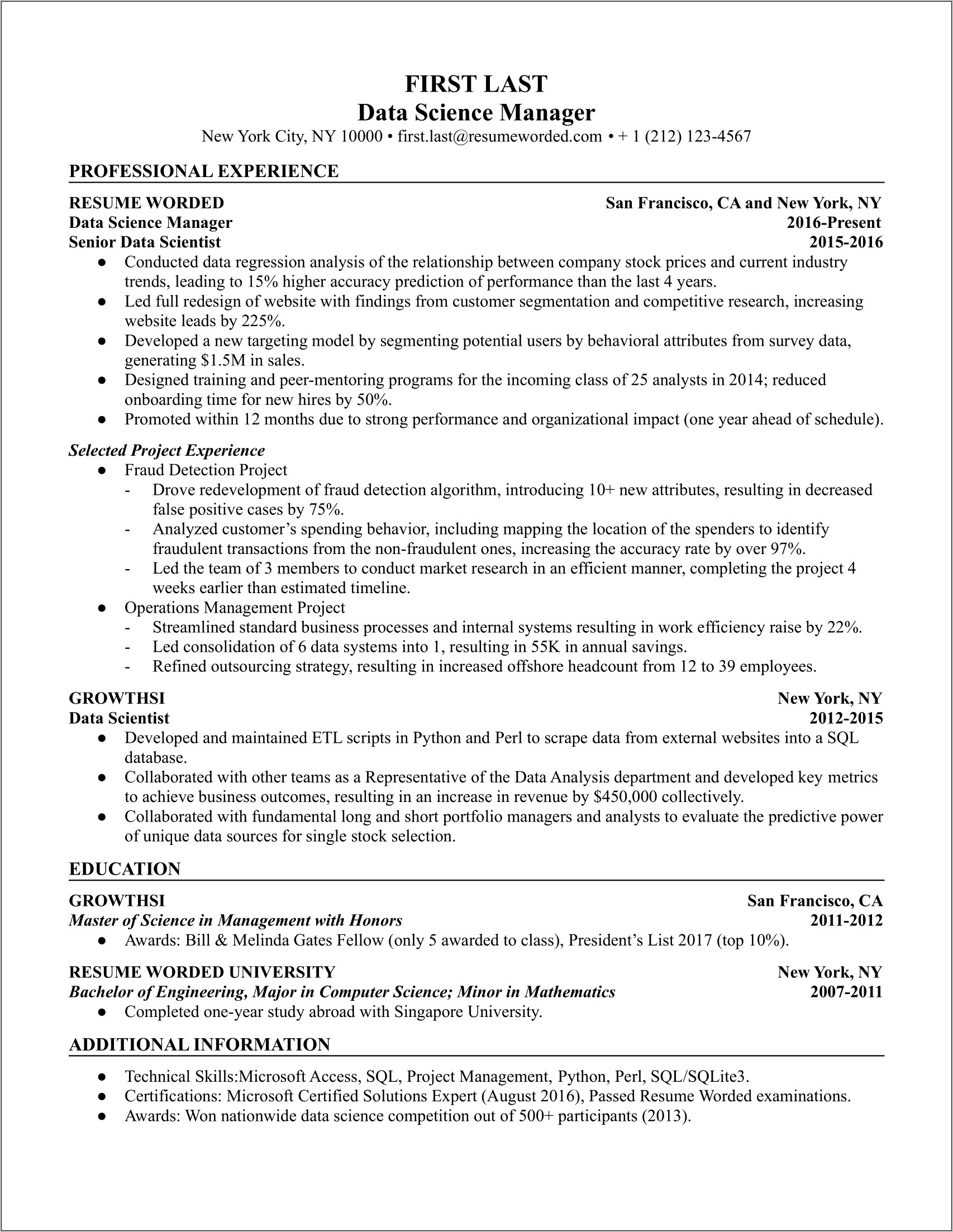 Show Industry Domain Experience In Resume