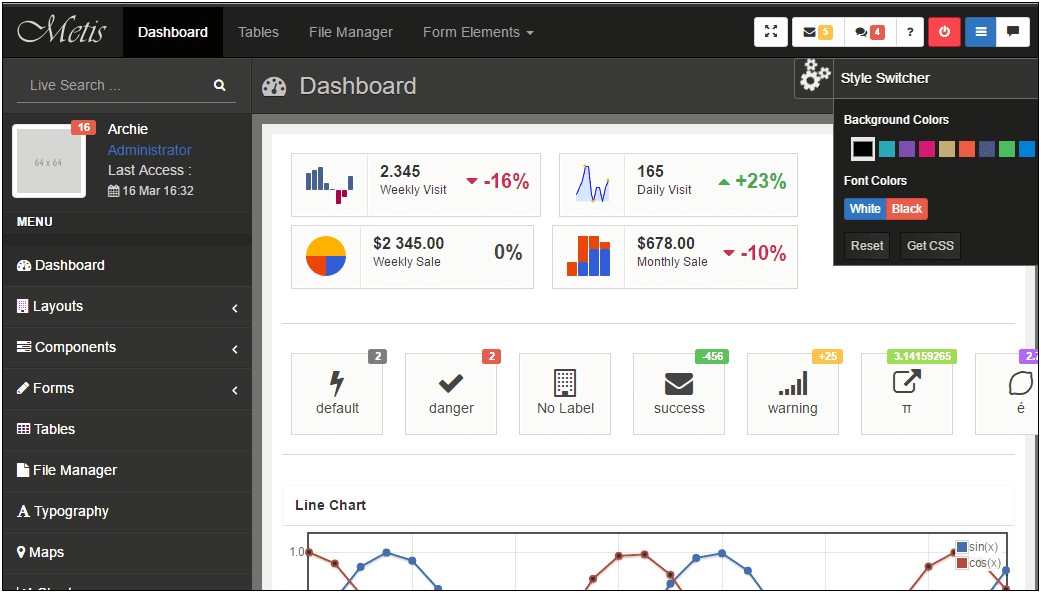 Simple Bootstrap Admin Template Free Download