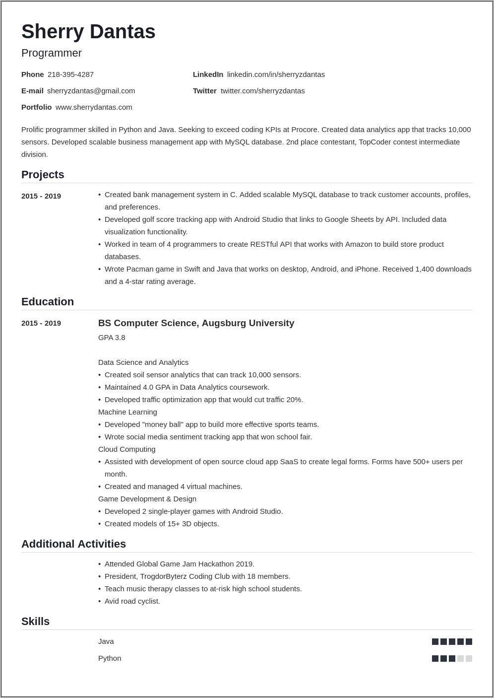 Simple Resume High School Student No Experience