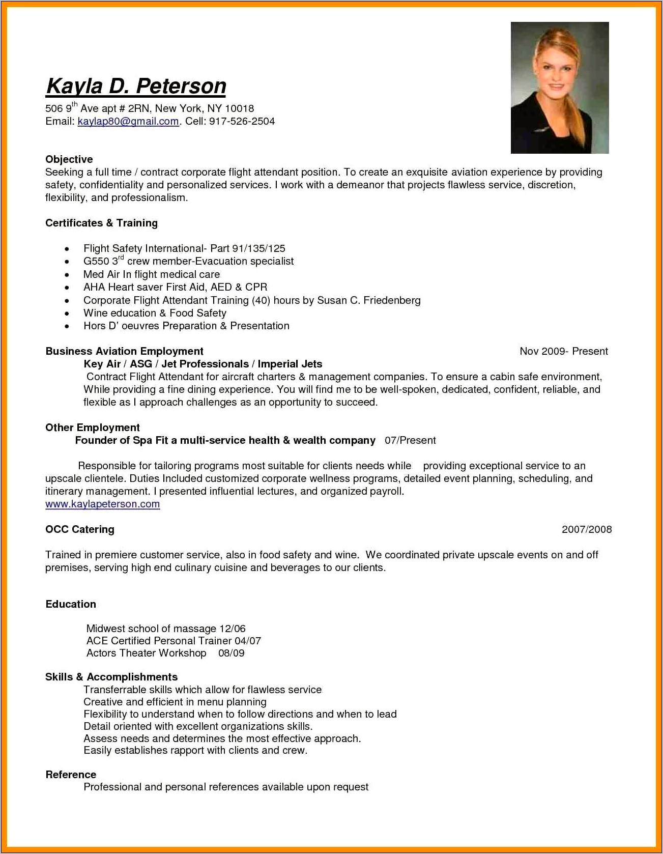 Simple Resume Sample For Service Crew