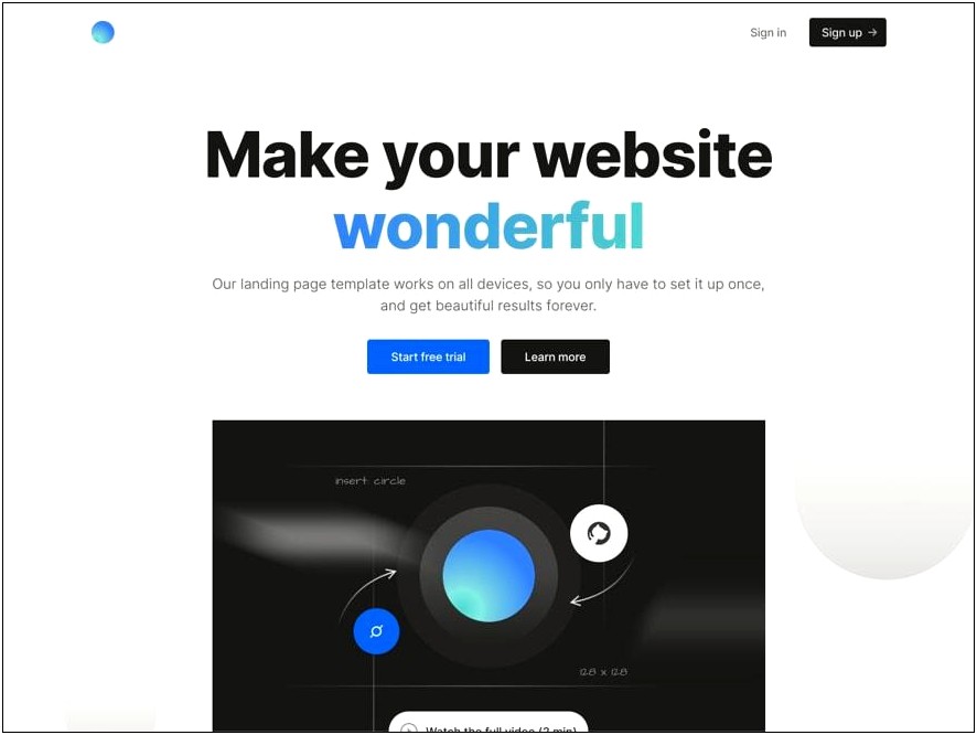 Single Page Landing Page Template Free