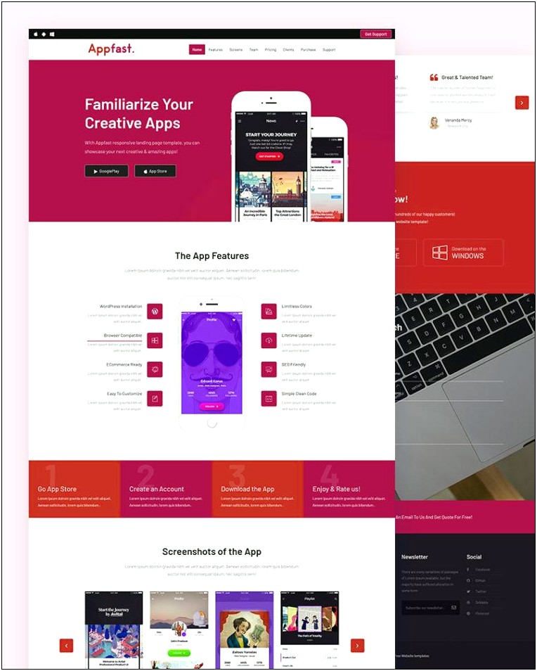 Single Page Parallax Html Template Free