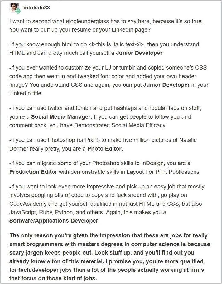Site Tumblr.com Copy Job Description On Resume