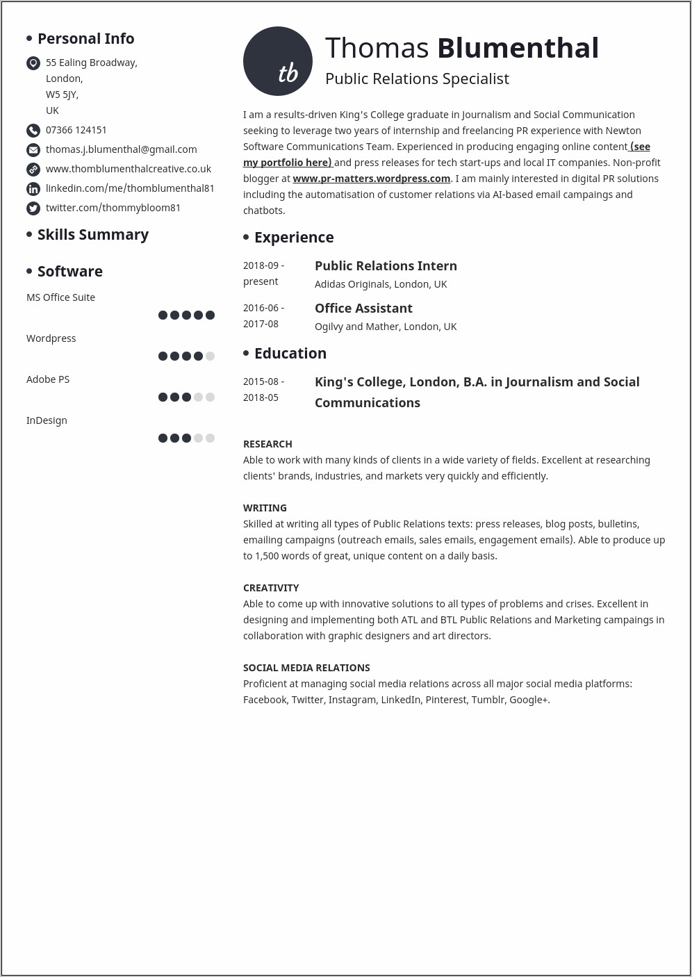 Skill Based Resume For College Students