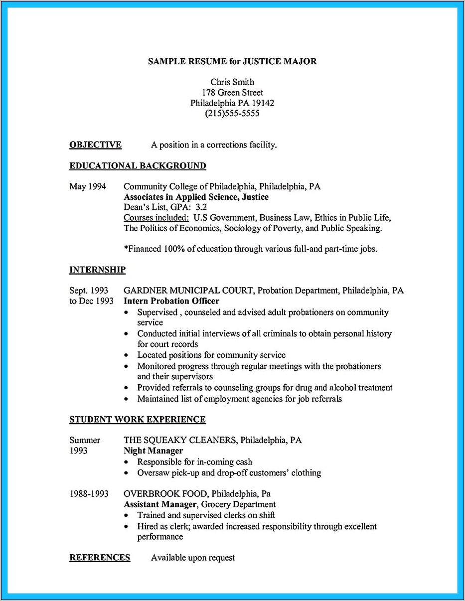 Skills And Abilities For A Criminal Justice Resume