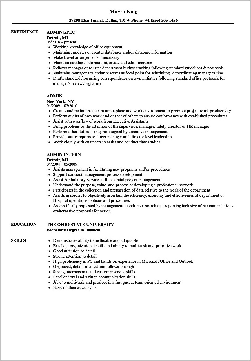 Skills And Abilities For Resume Examples Microsoft Office