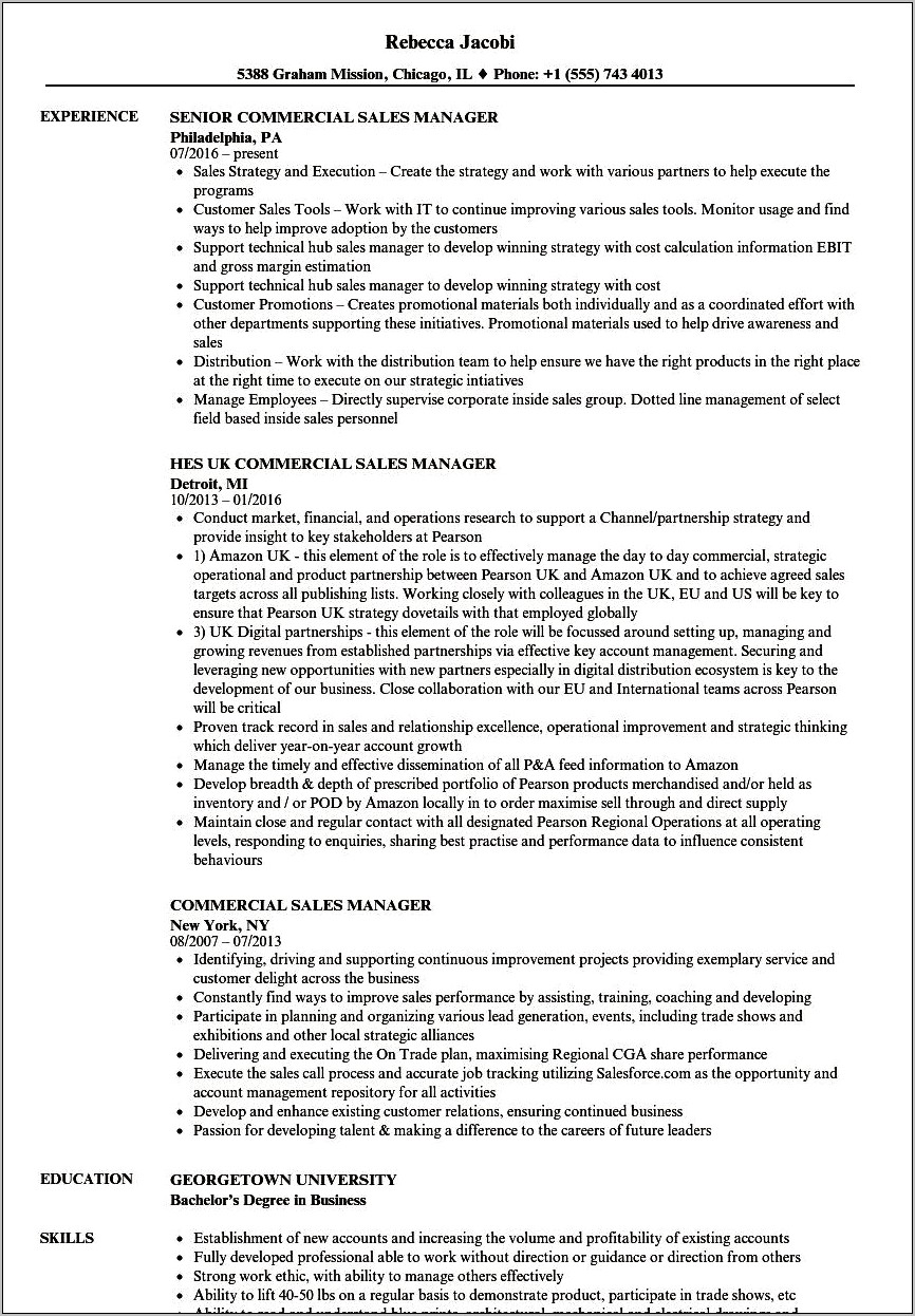 Skills And Abilities For Sales Supervisor On Resume
