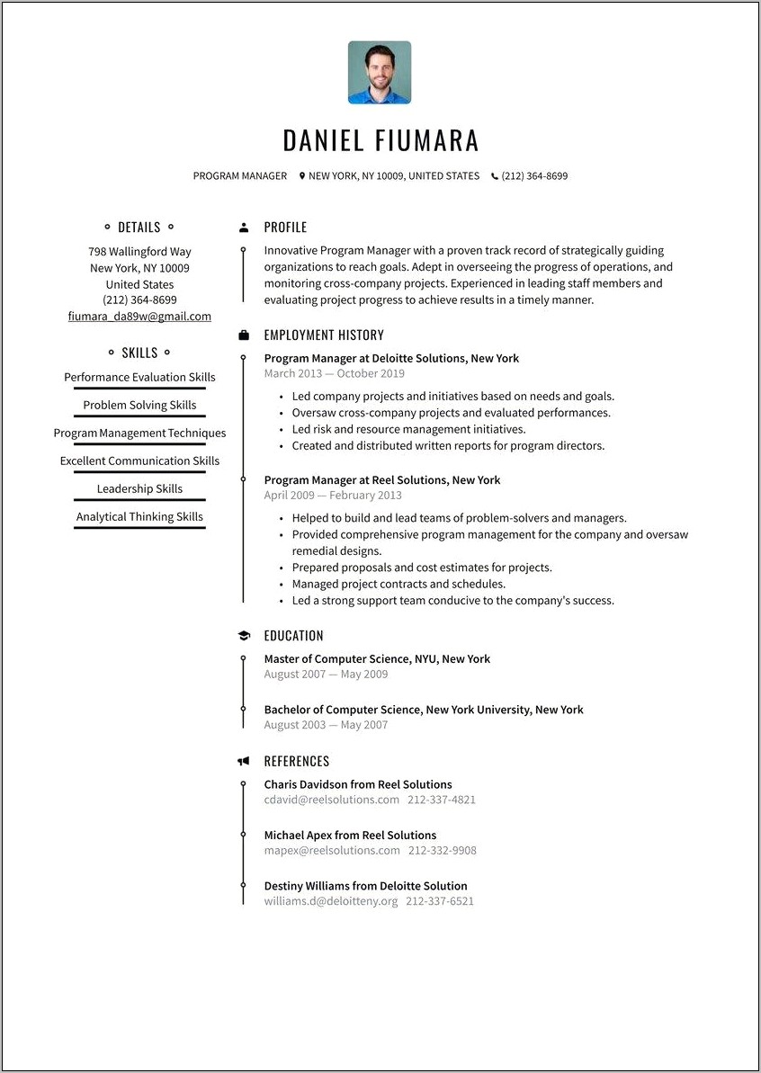 Skills And Abilities Resume Program Manager