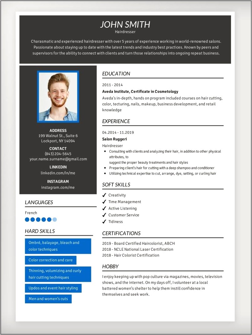Skills And Interest Section Of Resume