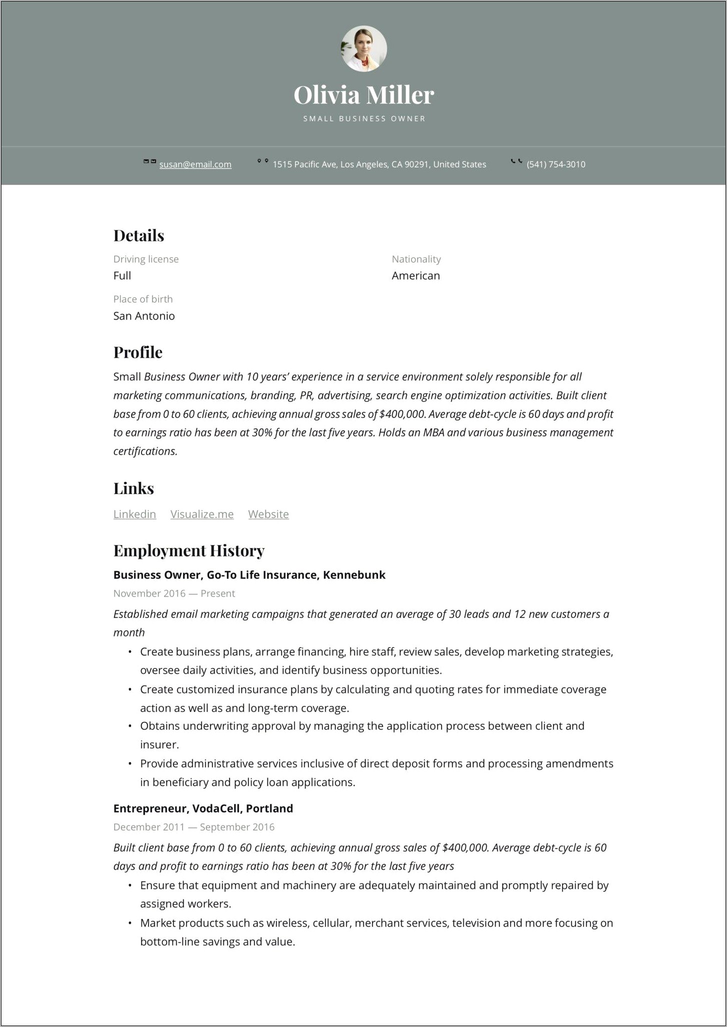 Skills For A Business Owner On Resume