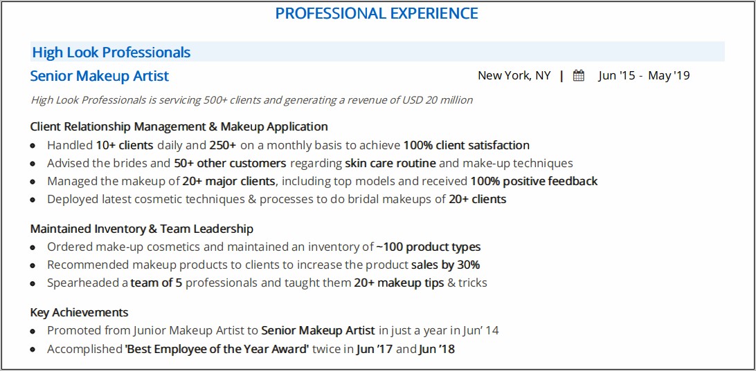 Skills For A Makeup Artist On A Resume
