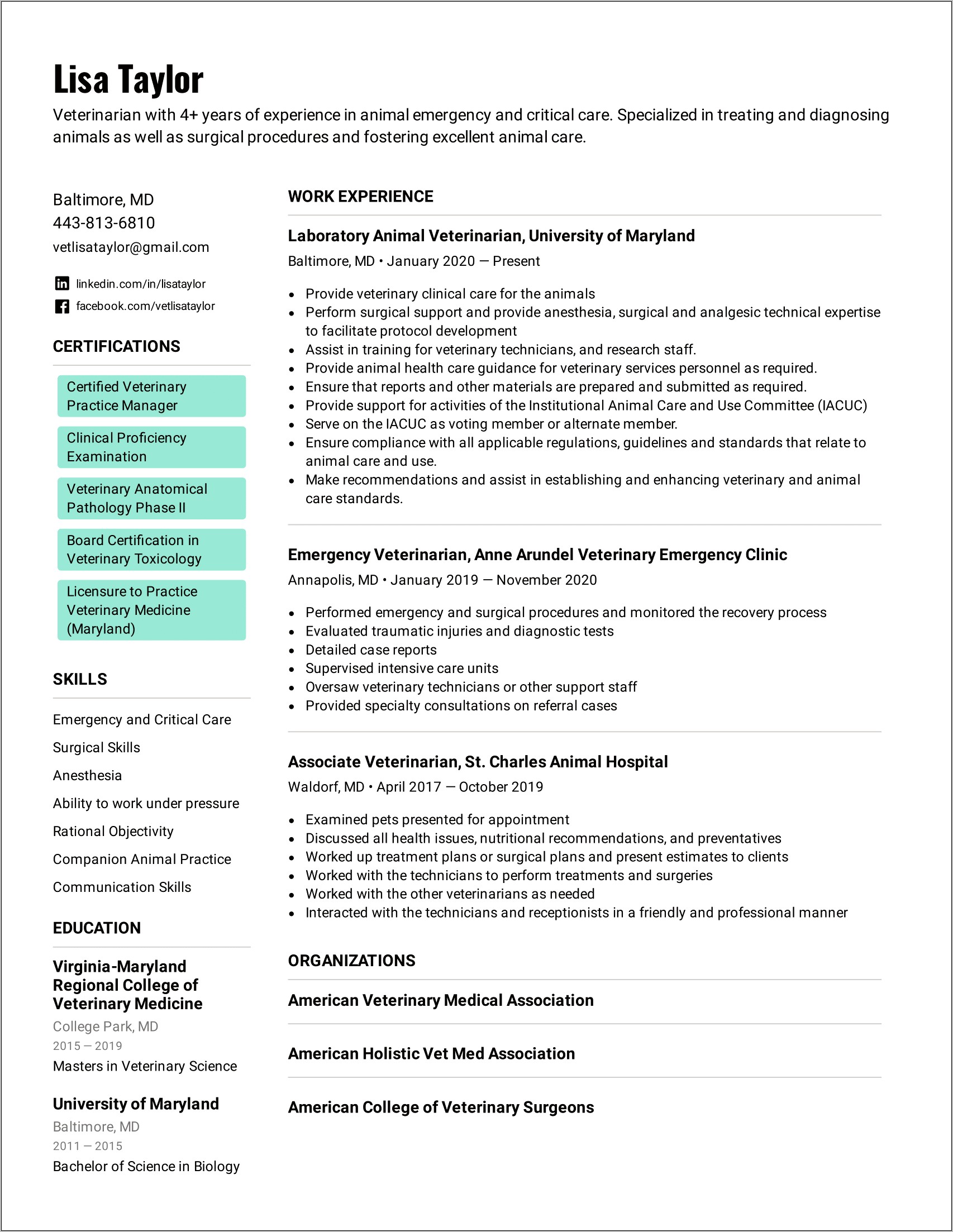 Skills For A Resume Veterinary Assistant