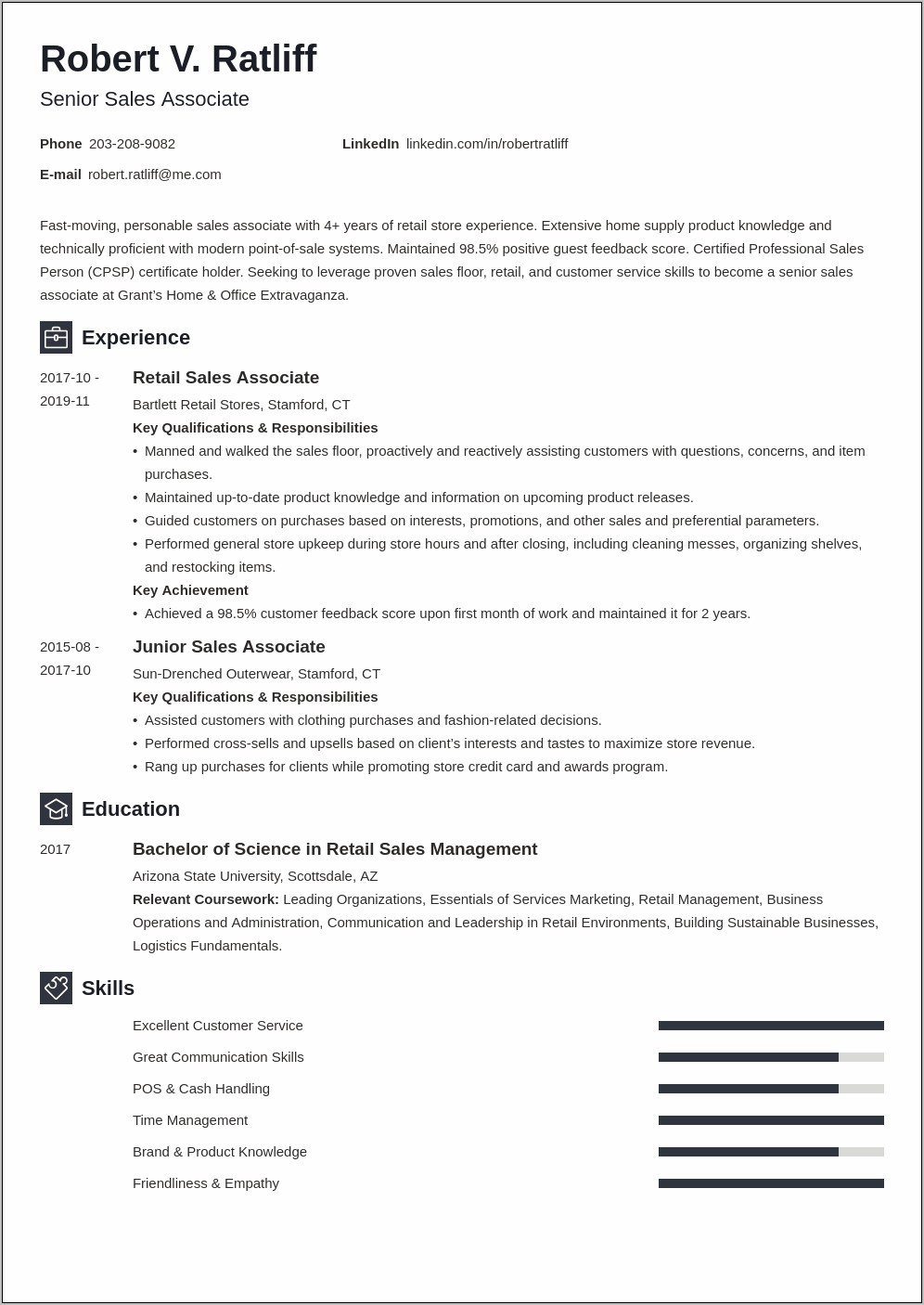 Skills For Retail Customer Service Associate Resume
