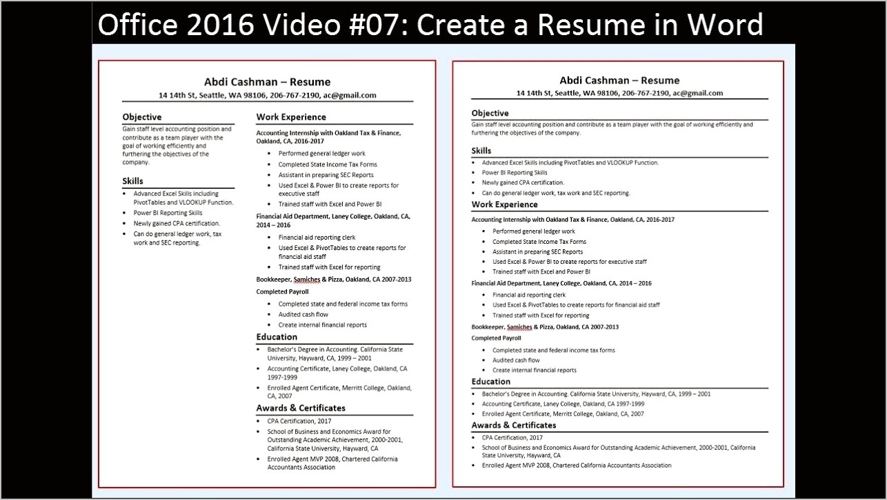Skills For Word And Excel For Resume