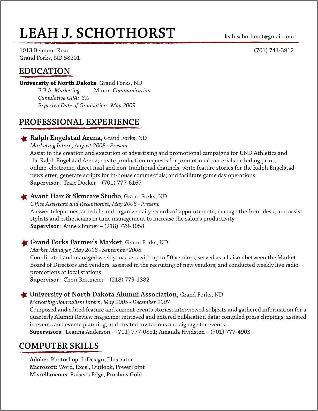 Skills In Resume Adobe And Microsoft